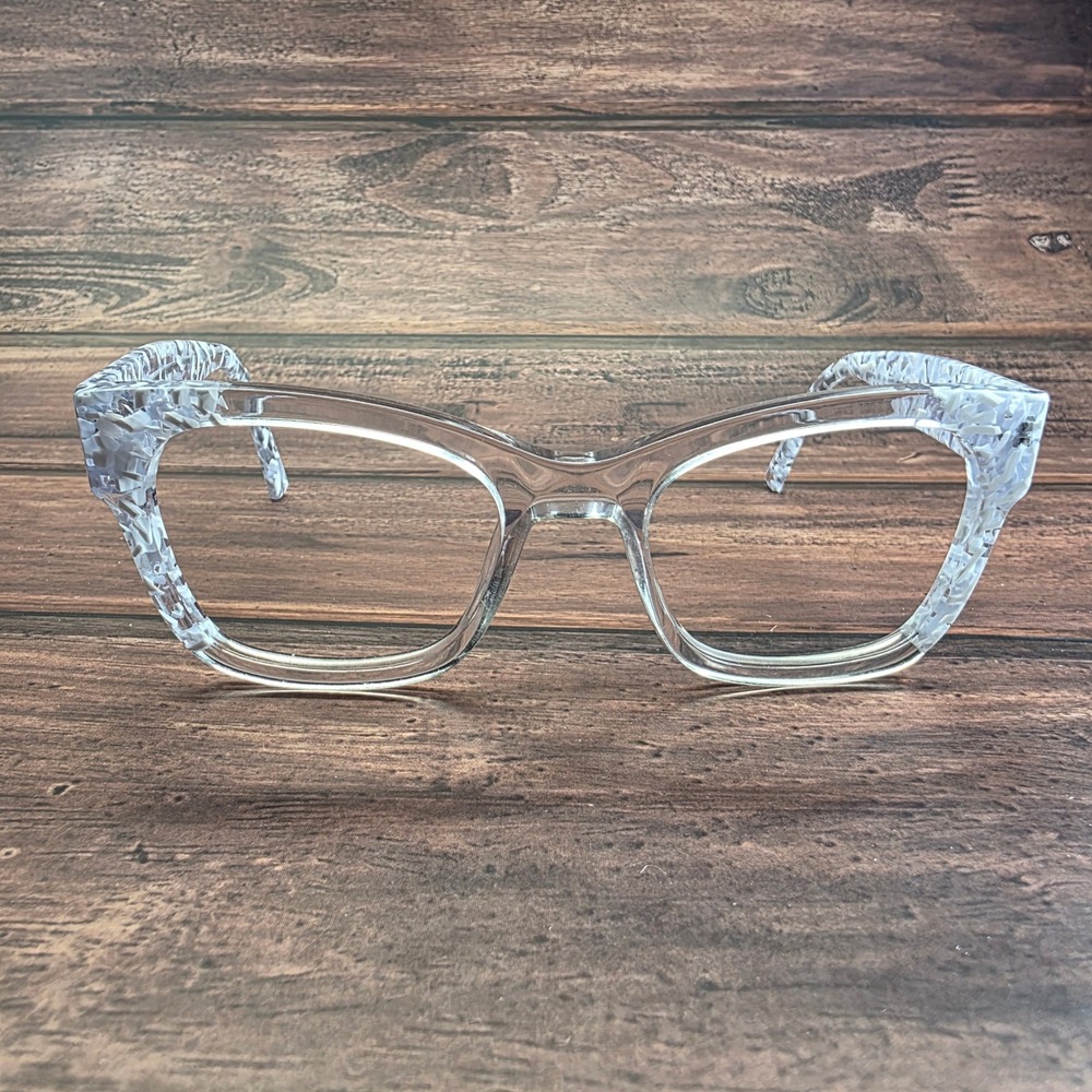 Sean John SJL06026 971 Clear White Confetti Cat Eye Optical Eyeglass Frames 52mm